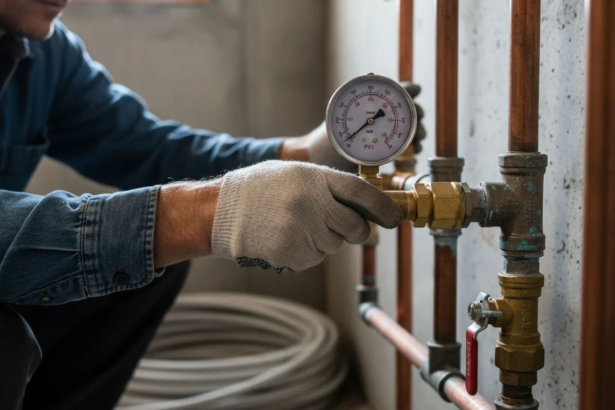Pressure testing a repaired line during Water Line Repair in Stayton